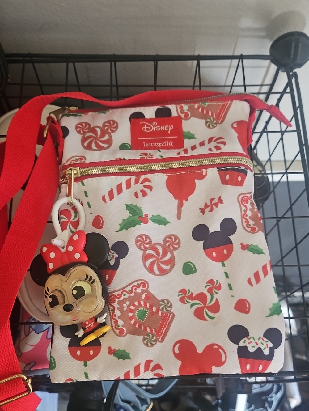 Loungefly Red & White Disney Holiday Crossbody with Candy Print